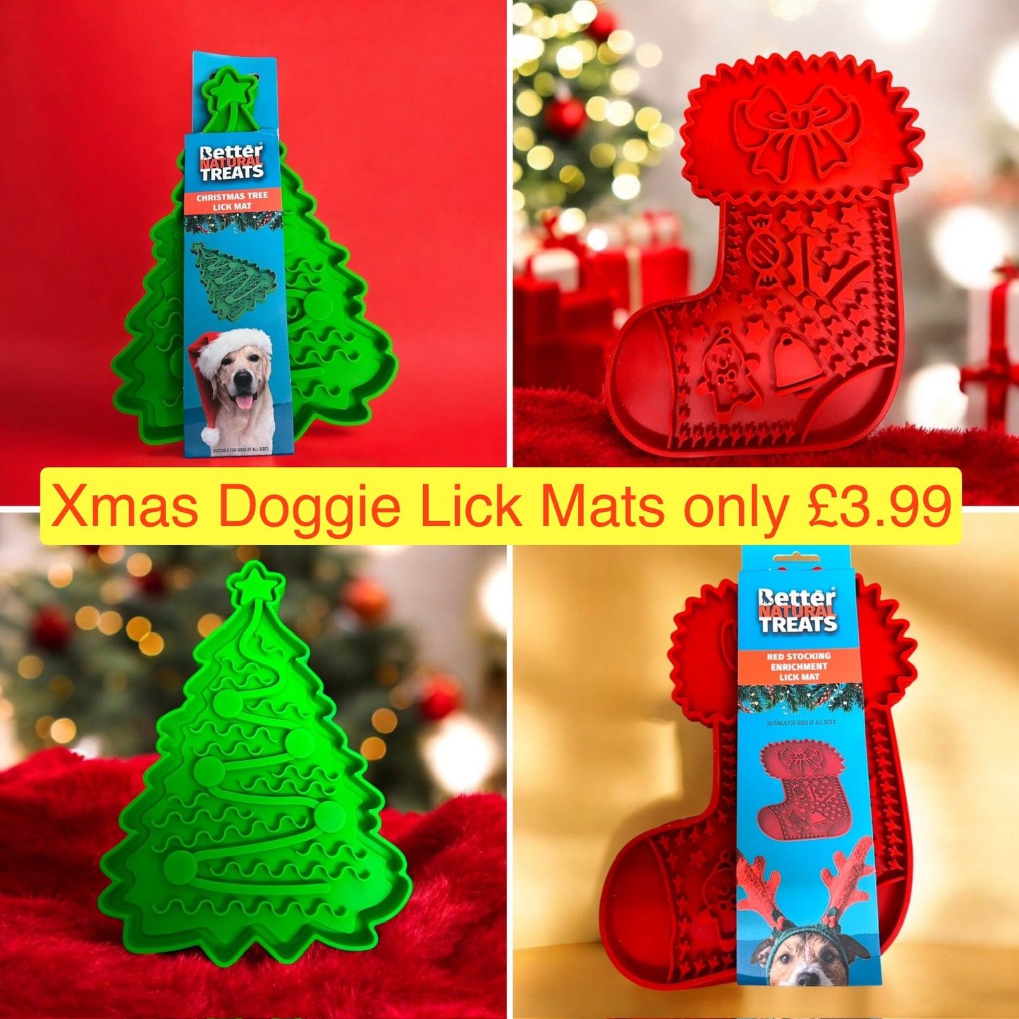 Dog Lick Mat Christmas Tree or Stocking