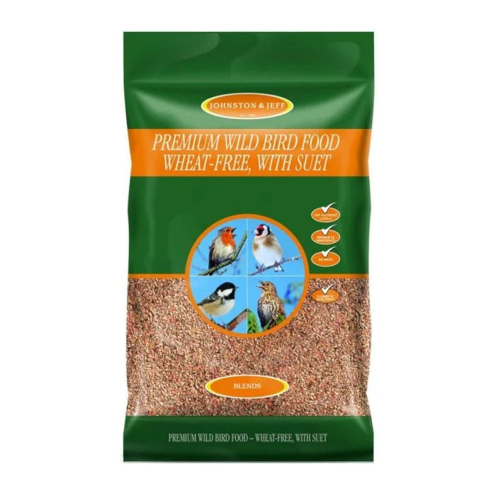 Johnston & Jeff Premium Wheat Free With Suet Wild Bird Mixture 12.75kg