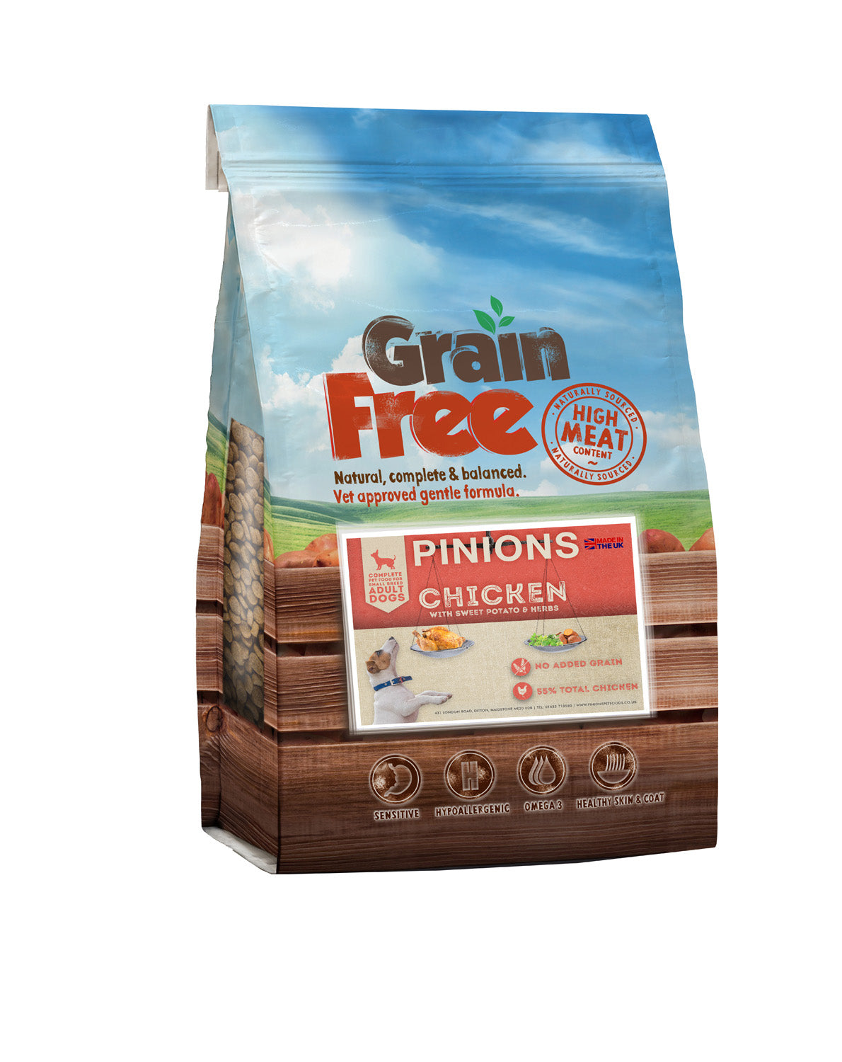 PINIONS PET FOODS GRAIN FREE ADULT DOG FOOD WITH CHICKEN