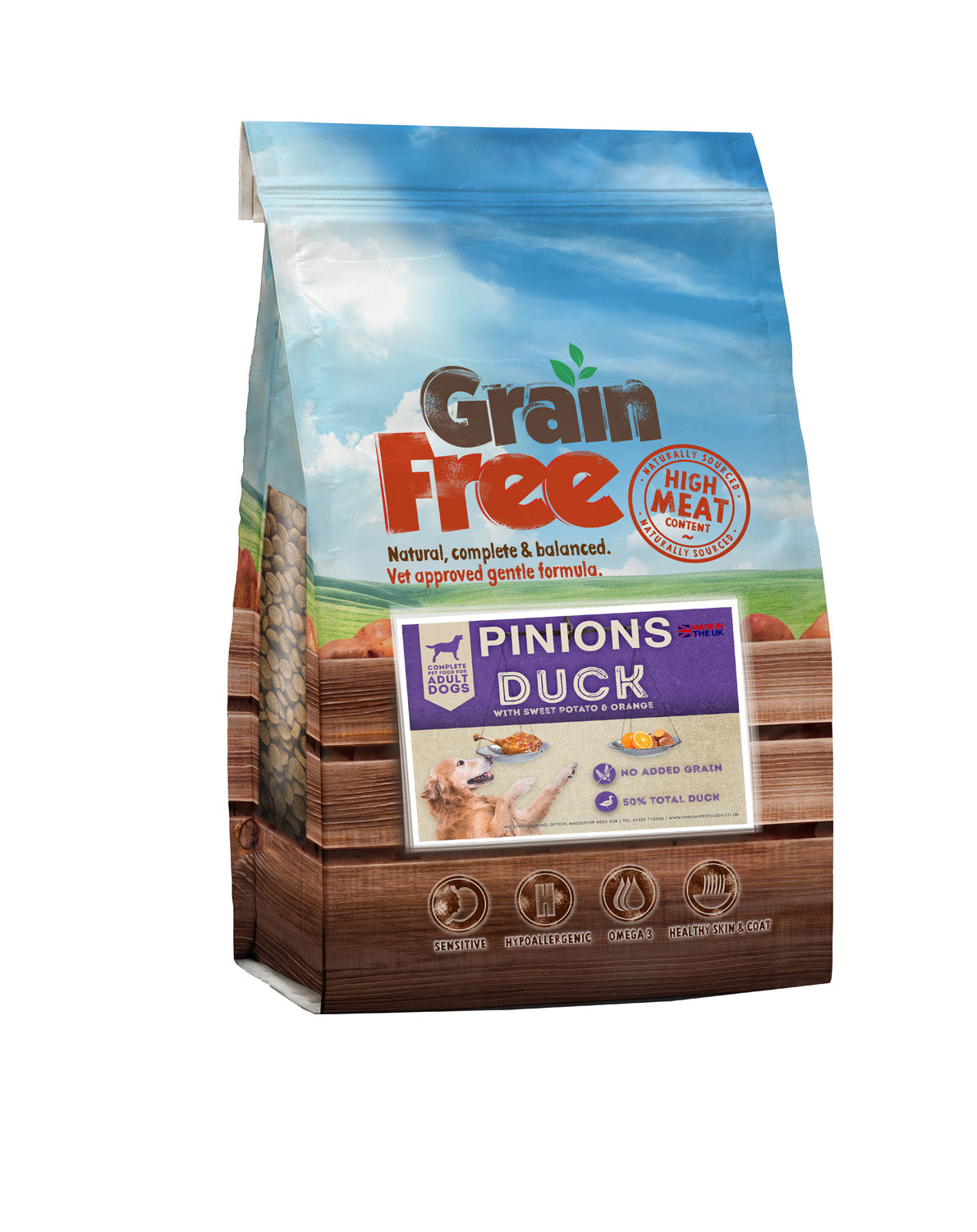 PINIONS PET FOODS GRAIN FREE ADULT DOG FOOD WITH DUCK