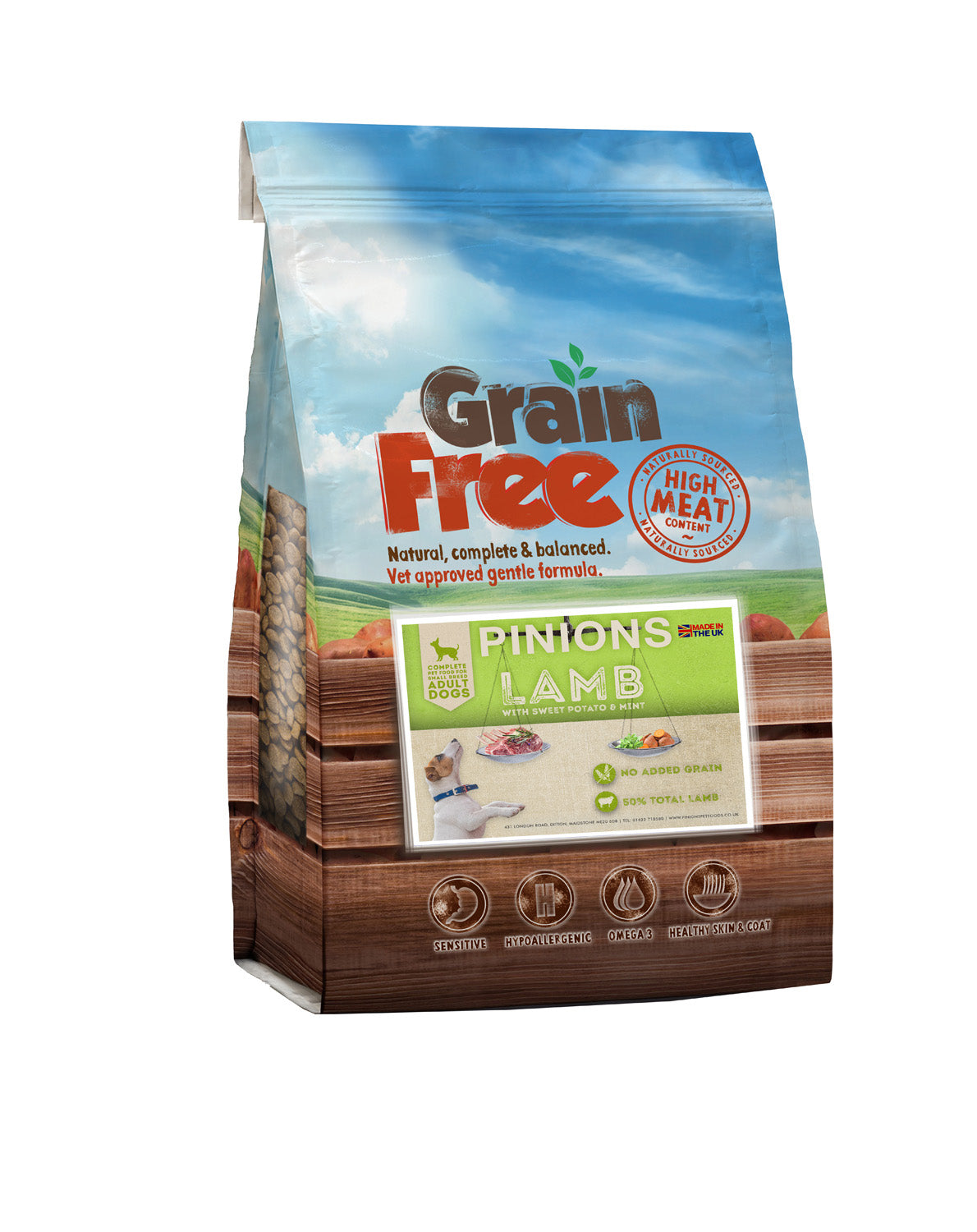PINIONS PET FOODS GRAIN FREE SMALL BREED ADULT DOG FOOD WITH LAMB
