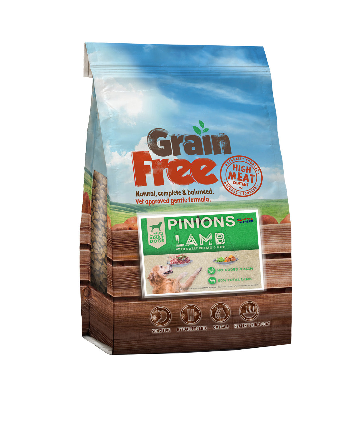 PINIONS PET FOODS GRAIN FREE ADULT DOG FOOD WITH LAMB